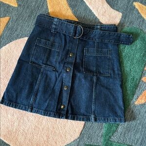 & Other Stories Paris Atelier Denim Belted Mini Skirt Size 8